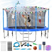 Upgraded 16FT 15FT 14FT 12FT 10FT 8FT Trampoline Outdoor with Basketball Hoop...
