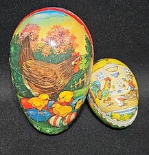 Vintage Paper Mache Nesting Easter Eggs Set of 2 Made in Western Germany