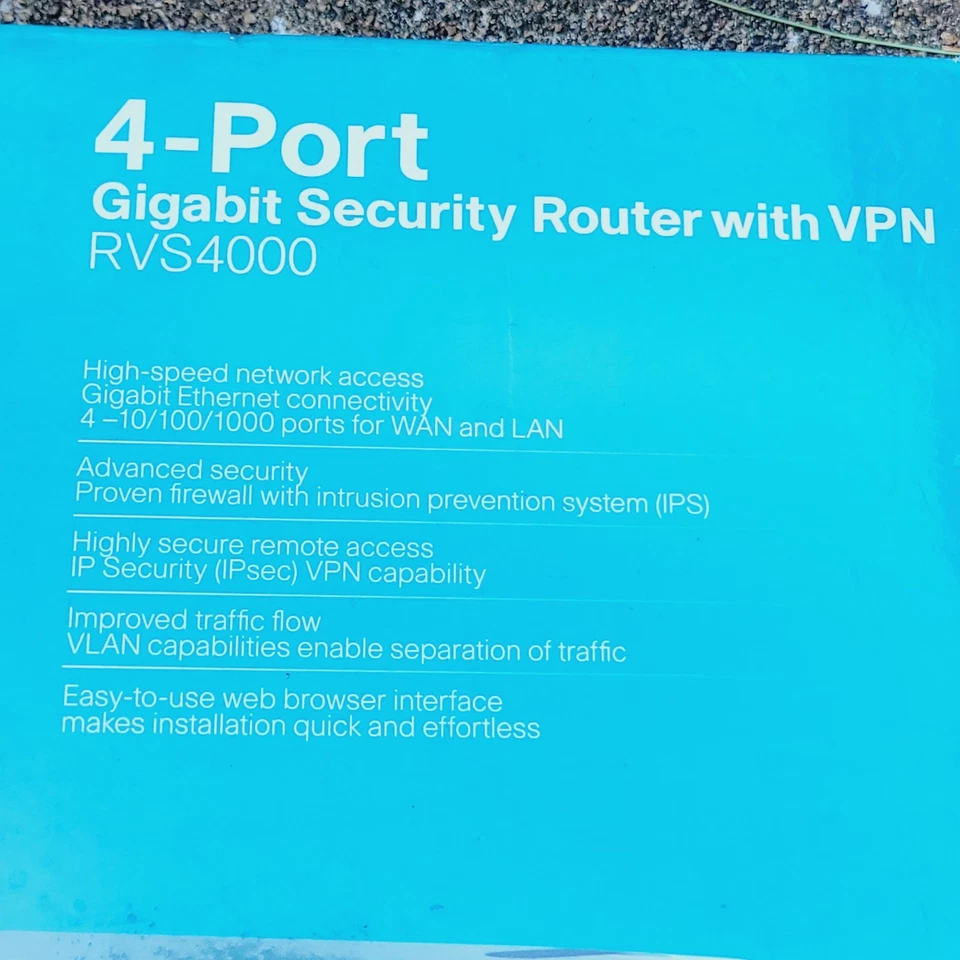 NEW Cisco  BUSINESS ( RVS4000 ) 4-Port Gigabit Security Router  HOME OR BUSINESS - Image 2 of 4