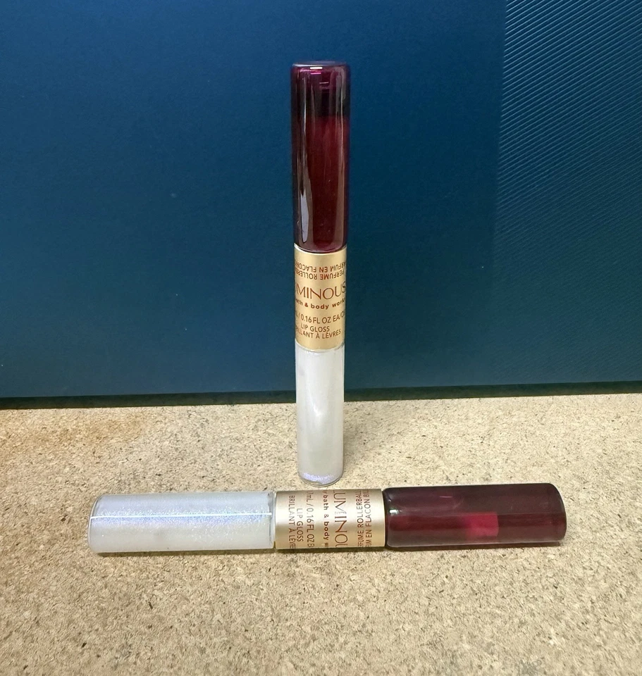 Bath & Body Works Luminous Rollerball & Lip Gloss for Women 0.16 oz 2-Pack NEW