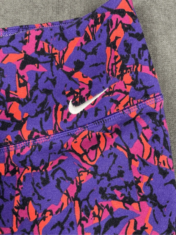 Nike Dri-FIT Leggings Women XL Purple Pink Athletic Training Colorful Athleisure - Image 3 of 4