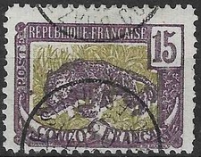 Timbre Animaux Panthère Congo (Colonies Fr.) 32  o - 86675FZ