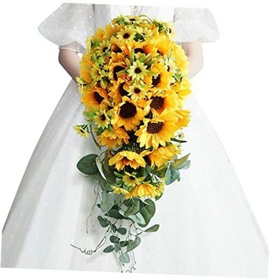Wedding Bouquets for Bride Bridesmaid Bouquet Autumn Artificial Sunflower 