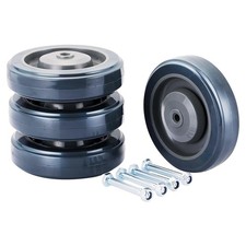5" Shopping Cart Wheel Replacement Kit, 4 Pack Caster Wheels, Heavy Duty Stem...