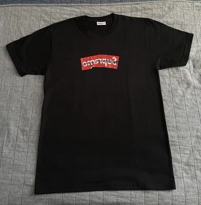 Supreme x Comme des Garcons CDG Black Red Box Logo T-Shirt M SS17 AUTHENTIC - Photo 1/4