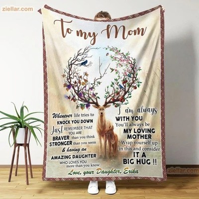 To My Mom Fleece Blanket Gift from Daughter, Tree and Heartfelt Message