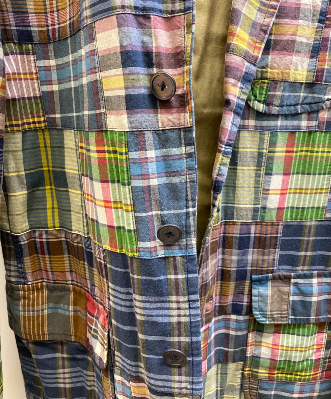 Men's Multicolor Madras Check Patchwork Jacket by… - image 5