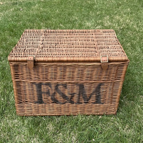 Large XL Fortnum and Mason F&M Picnic Hamper Wicker Basket Storage Table 