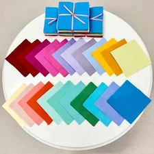 150 piece Rainbow Solids  pre cut charm pack 5" squares 100% cotton fabric quilt