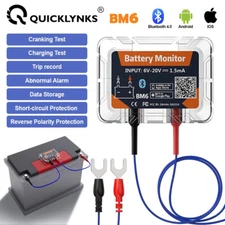 QUICKLYNKS BM6 Car Health Cranking Charging Analyzer 12V Battery Monitor Tester