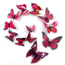 12 Butterflies for Wall Art/Stickers Pink/Black ETC. Colored Butterfly Decals 