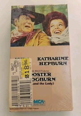 Rooster Cogburn (And The Lady) VHS SEALED Watermarks MCA K. Hepburn J. Wayne VTG