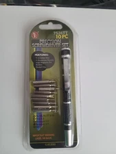 New 10pc Precision Screwdriver Bit Set - Torx, Star, Phillips # 7526TT