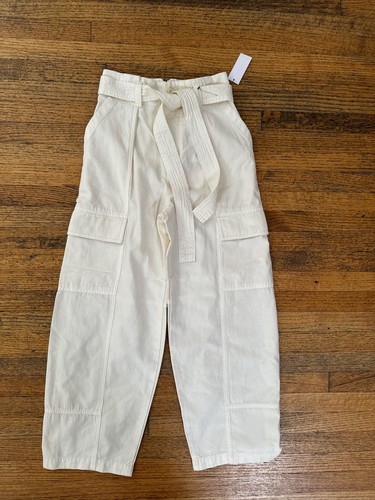 Joie Women’s Cargo Pants Belted New Size 00 White - Picture 4 of 8