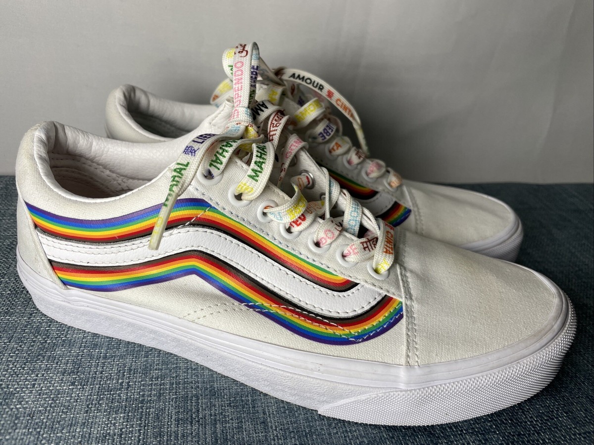 Vans Old Skool Pride Sneakers Shoes White Men’s Women’s Eu  Rainbow