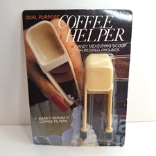 Vintage Coffee Helper Dual Purpose Filter Separator & Measuring Scoop 2 in 1 New