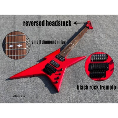 7 Strings Electric Guitar Solid Red Color HH Pickups Reversed Headstock Rosewood