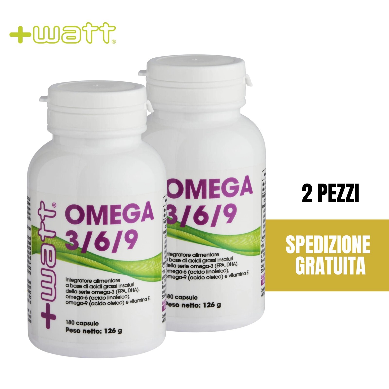 X2 confezioni di OMEGA 3/6/9 integratore alimentare a base di Omega 3 +WATT