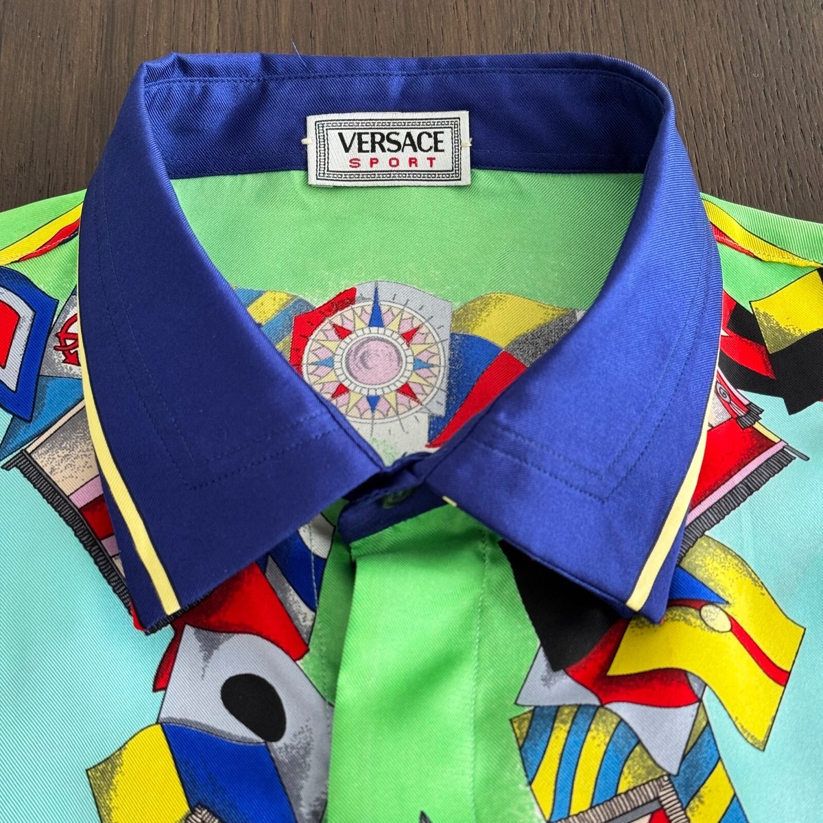 GIANNI VERSACE SPORT silk shirt Nautical Flags & Sailing