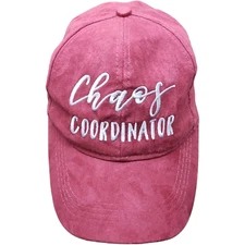 Chaos Coordinator Womens Red Cap Hat Adjustable Katydid Polyester