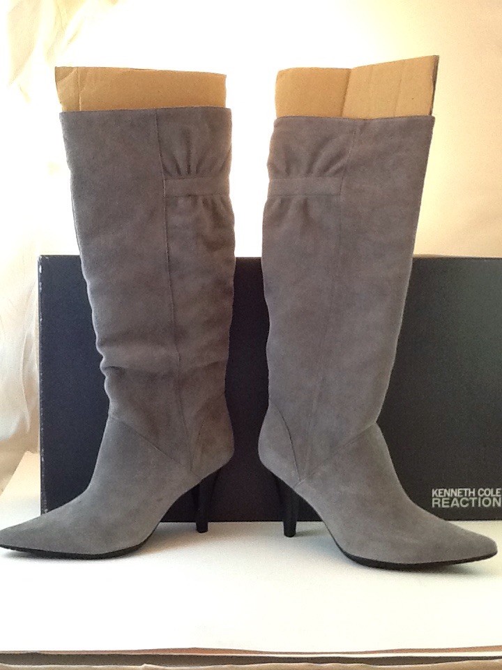 Kenneth Cole Reaction New Gray Go For It Suede Heel Boots, NIB, Go-Go  Boot