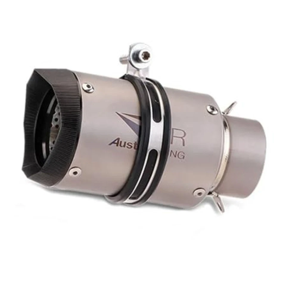 Silenciador deportivo Austin Racing AR ajuste universal escape plateado silenciador deportivo Foto 2 de 3