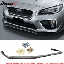 Fits 15-21 Subaru Wrx Sti V-limited Style Front Bumper Lip Spoiler Unpainted Pp