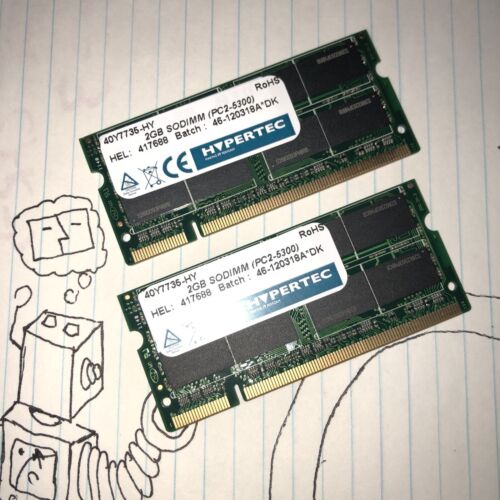 MAC COMPATIBLE ddr2 pc2-5300 667mhz 200-pin sodimm 2x2GBMB MATCHED PAIR