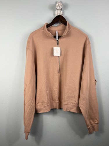 Neu mit Etikett Fabletics leichtes Sweatshirt mit halbem Reißverschluss in Wüste kurz geschnitten Gr. 3X - Bild 3 von 11