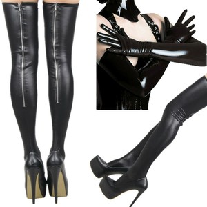 pvc thigh high socks