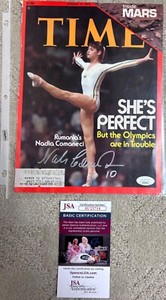 Nadia Comaneci Autographed Time Magazine Cover With JSA COA