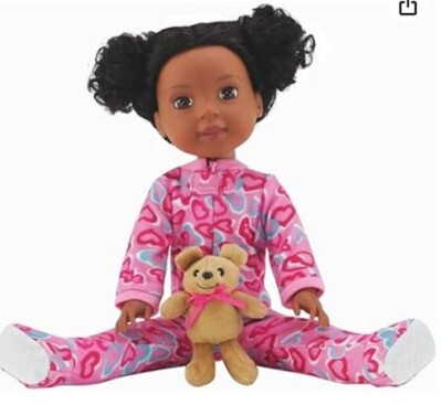 WW Nightwear, Valentine, Flannel Heart Footed Pajamas for 14-14.5'' Dolls