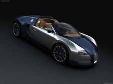 Cars bugatti veyron grand sport sang bleu Desk Mat Stitched