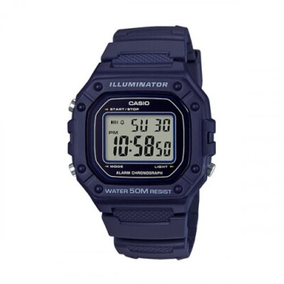 Casio W-218H-2ADF Youth Series Digital Blue Resin Strap Watch Original New