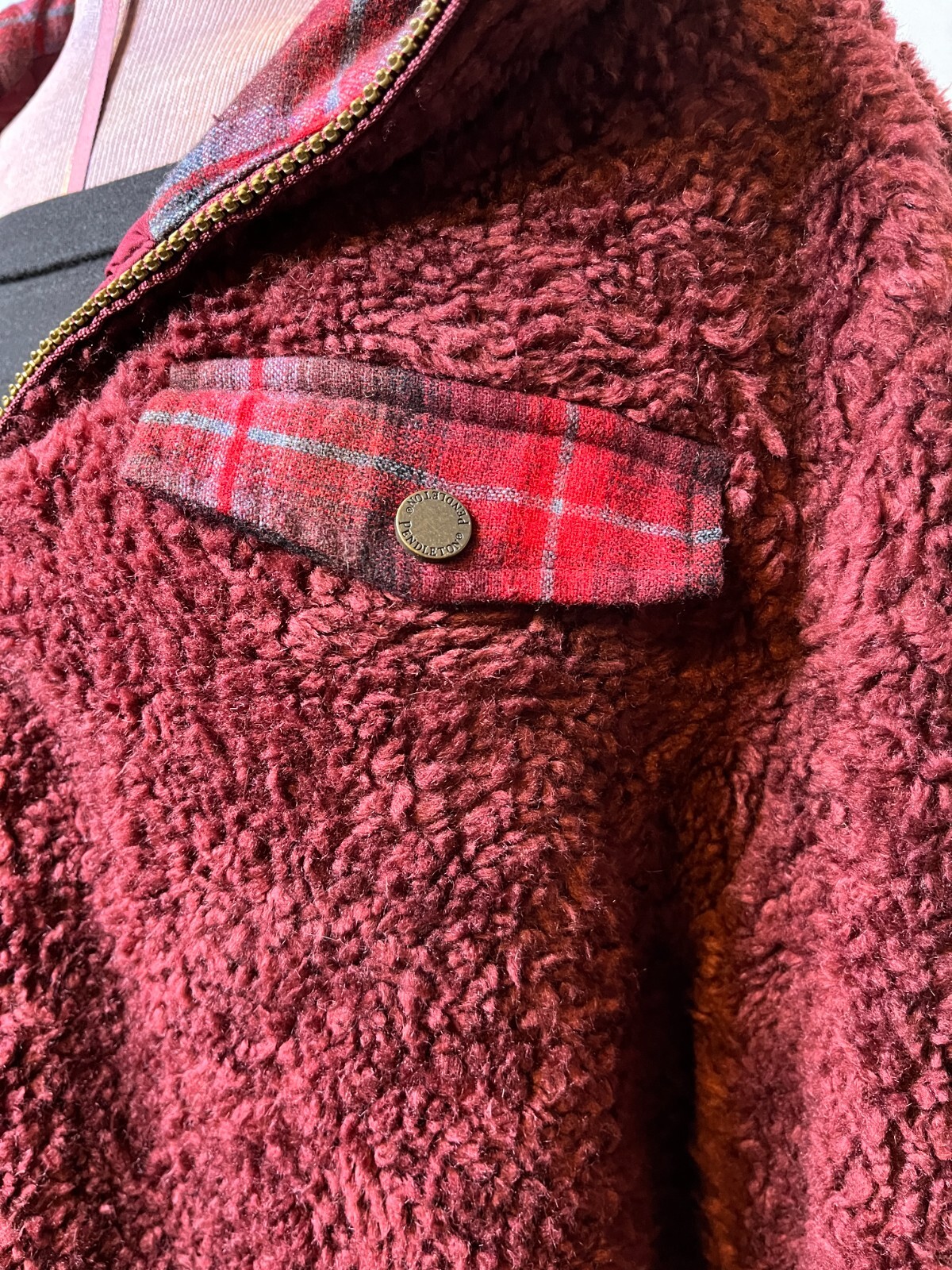 Pendleton Women's Maroon Full Zip Long Sleeve Woo… - image 3