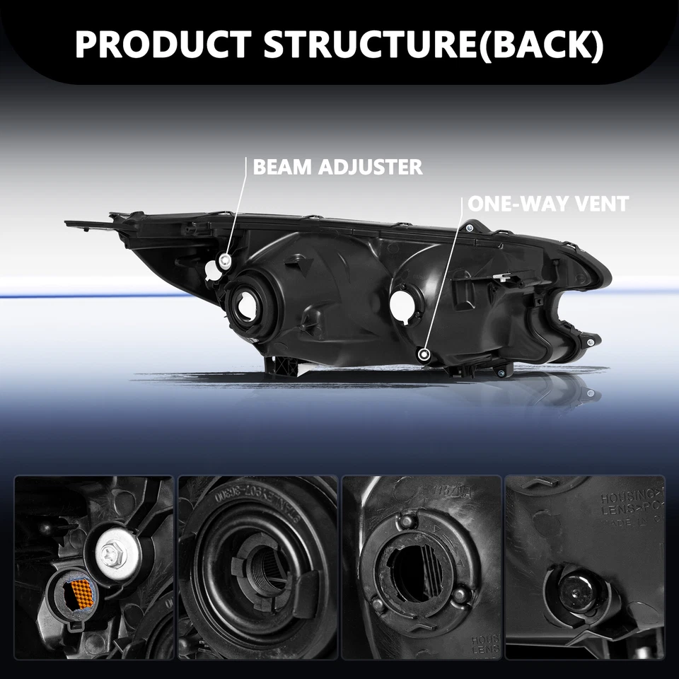 Conjunto de faros negros para Honda CR-V 2012 2013 2014 par de luces de esquina transparentes Foto 3 de 4