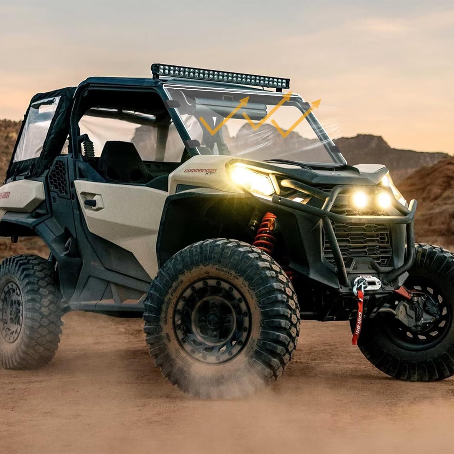 Full Front Windshield Scratch Resistant For Can-Am 2011-2020 Commander 800 1000