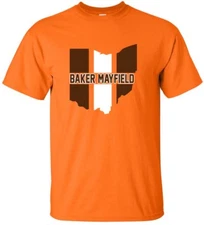 ORANGE Cleveland Browns Baker Mayfield "STATE" T-Shirt