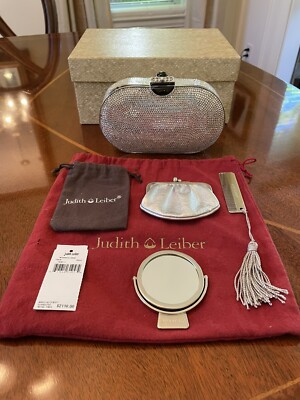 Judith Leiber Clutch Swarovski Crystals With Box, Dust Bags
