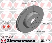 Zimmermann 2X Bremsscheibe Vorne Ø348 InnenbelüFtet FüR BMW X3 G01 Xdrive30D