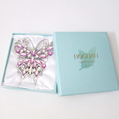 Bogdan Butterfly Stone Crystal Suncatcher I Love You Grandma Charm 5'' Long