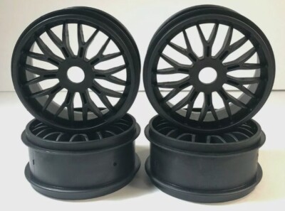 4PCS 1/8 On Road RC Car Black Wheels 2.5 inch 17mm Hex 1:8
