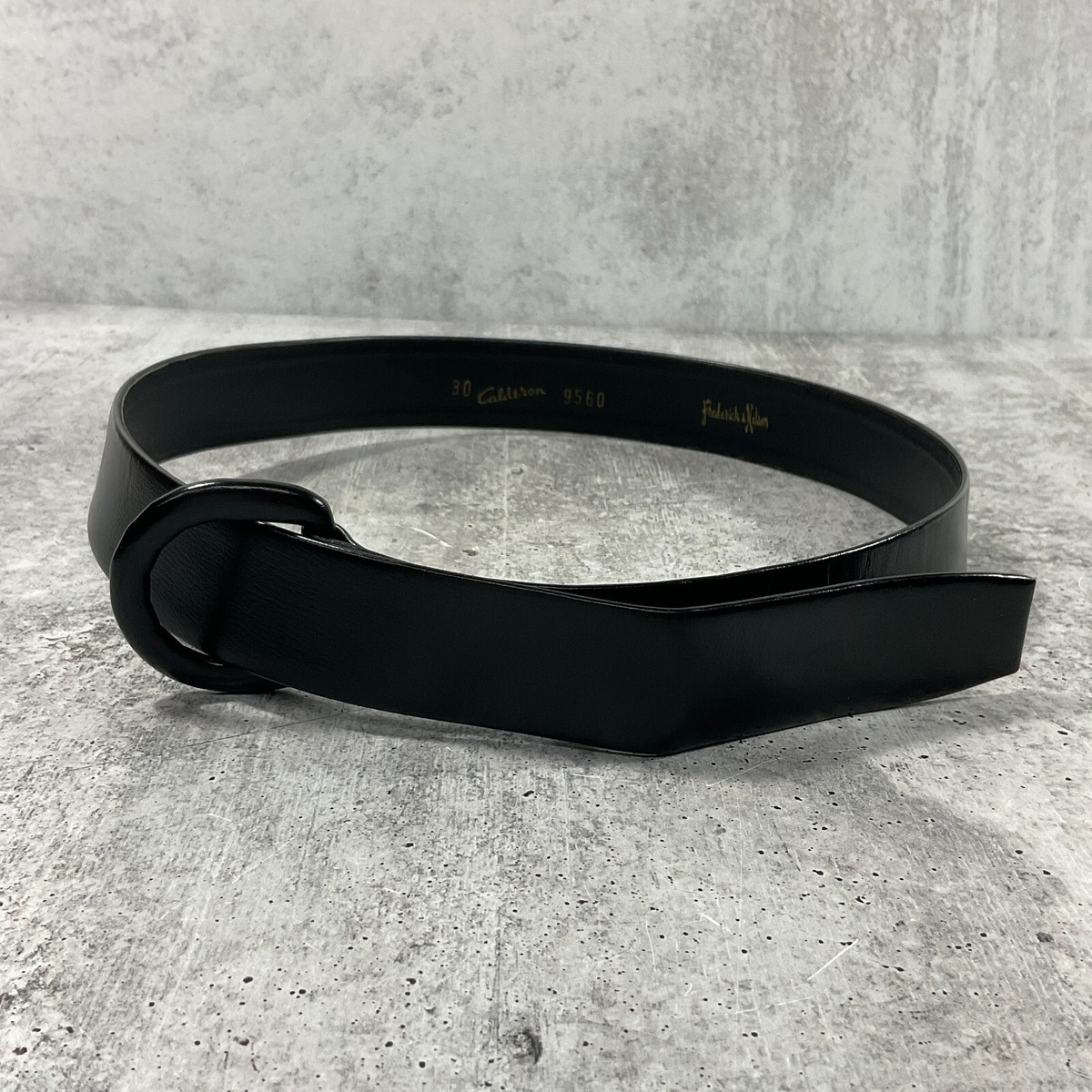 Calderon Black Patent Leather Belt with Silver Buckle Marc Nolan Leather Belt - Black Crocskin main image 2