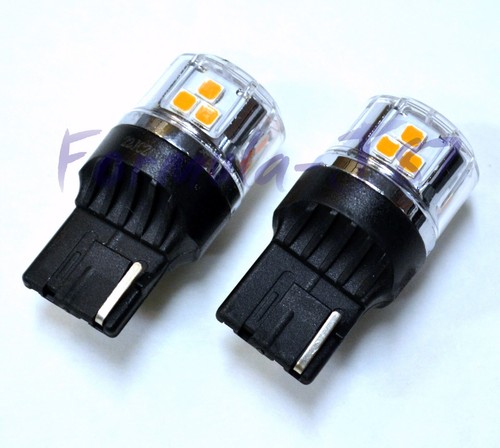 LED 15W 7440 Orange Amber Two Bulbs Light Front Turn Signal Replacement Upgrade - Picture 3 of 18