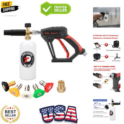 #ad #ad Short Pressure Washer Gun with Foam Cannon 1 4 Inch Quick Connector with 5 ... $134.99