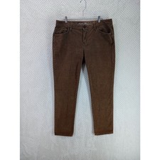 Eddie Bauer Boyfriend Slim Brown Corduroy Women's 14 Pants