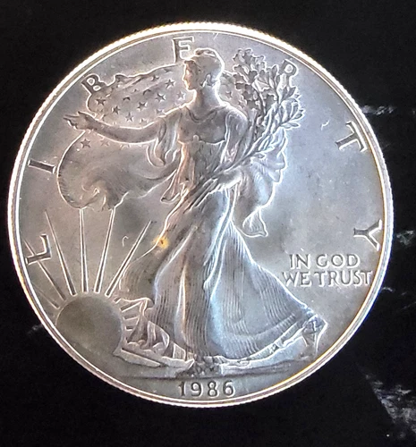 1986 American Eagle Toned Walking Liberty Bullion Vtg-0.999 Silver 1 Oz Coin 1j