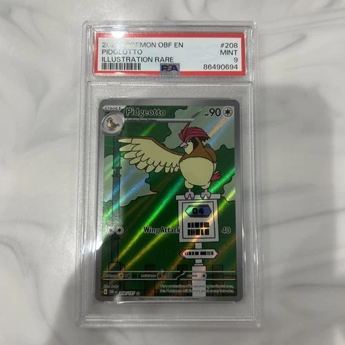 Pidgeotto 208/197 Illustration Rare Holo 2023 Pokémon Obsidian Flames PSA 9 Mint