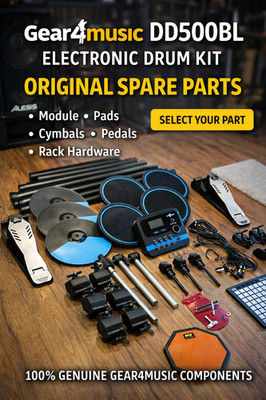 Gear4music DD500BL Electronic Drum Kit ORIGINAL Spare Parts - Pads Cymbals Modul
