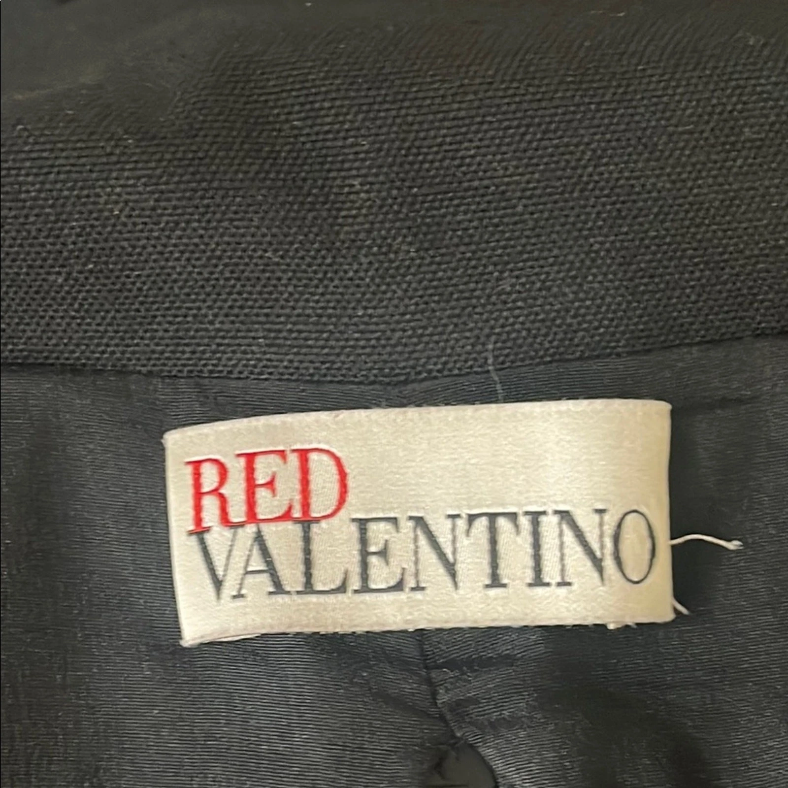 ROSSO Valentino Mini Abito Nero Misto Lana Doppiopetto Pieghettato Taglia IT 48